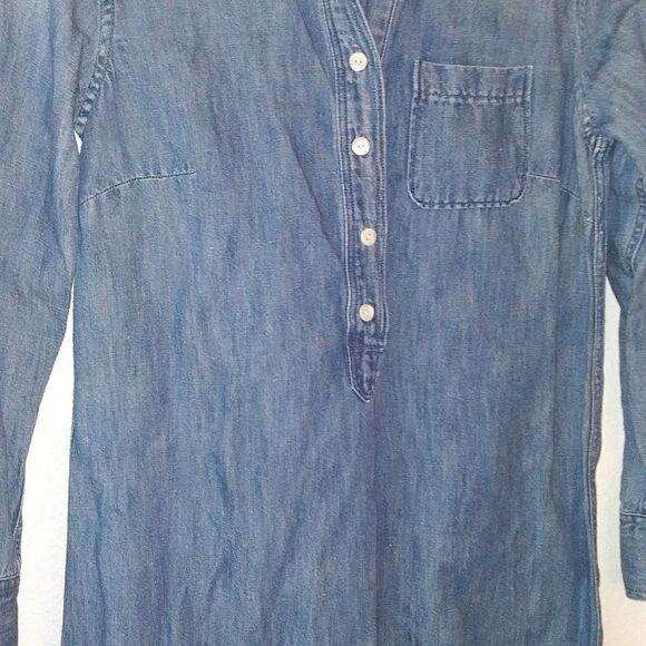 J. Crew Chambray/Denim Tunic/Dress SZ 0 - Picture 8 of 9